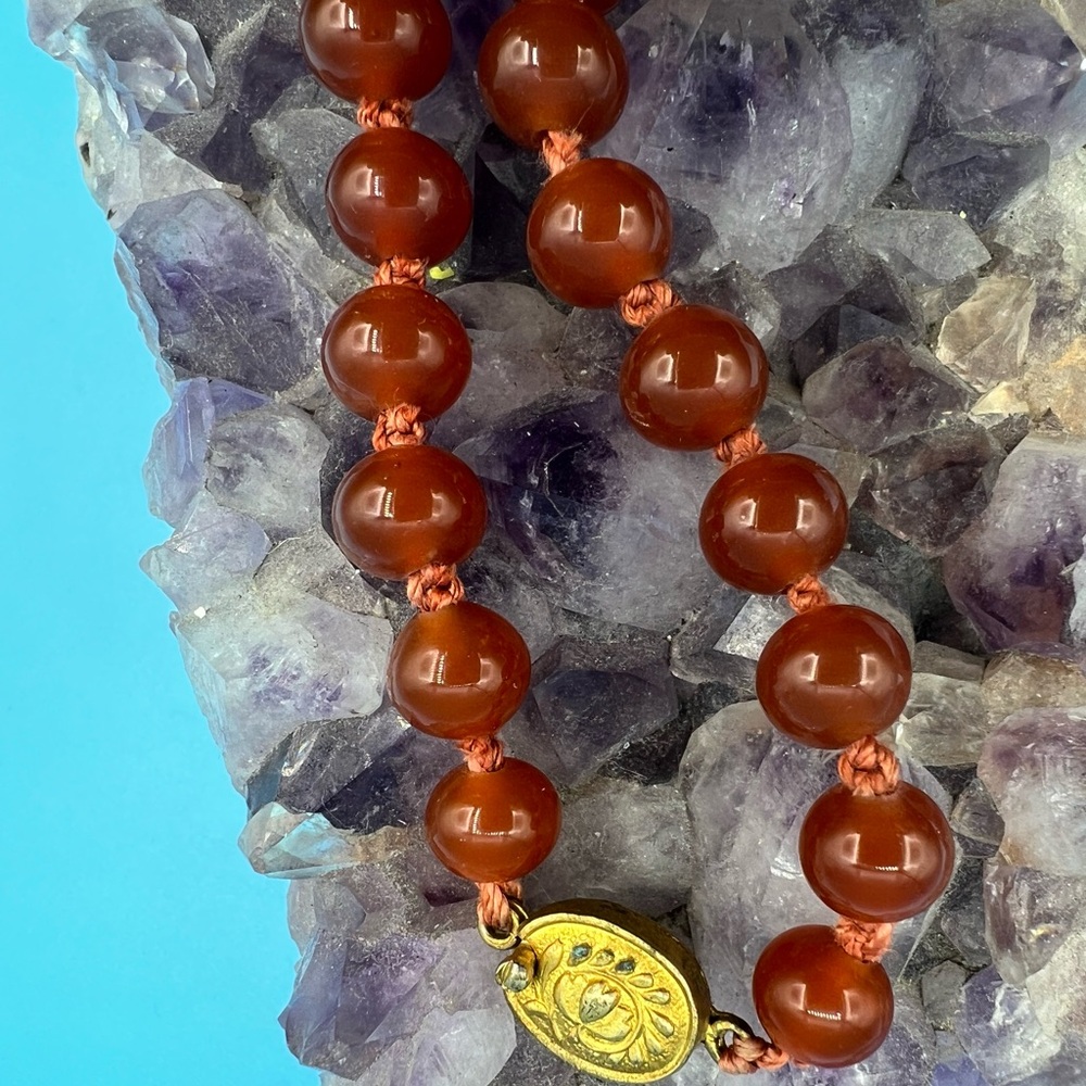 Red Agate Beaded Necklace